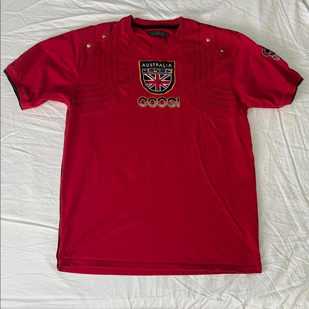 Coogi Embroidered Short Sleeve TShirt Red Size XXL
